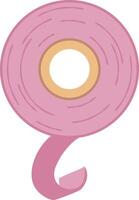 Pink insulating tape roll featuring a piece hanging down, ready for use in packaging, repairs, electrical insulation, and various other practical applications vector