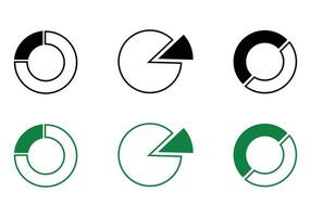 Pie chart icons. illustration, suitable for mobile and web UI, app button, infographic vector