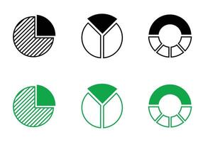 pie chart round icon in outline line and stripes style with white background, suitable for mobile and web UI, app button, infographic vector