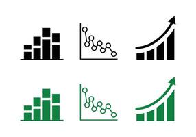 Grouped bar chart, Team hierarchy chart, Increasing bar graph with arrow black and white icon set vector