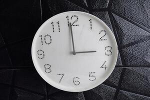 Focus time in clock of three o'clock for design in your business concept isolated on black background. photo