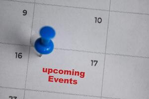 17th day of the month. writing text upcoming events on calendar date. Save the date. Day of the year concept. photo
