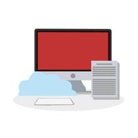 Education with Computer Illustration Online Learning, E-Learning, and Digital Study Concept vector