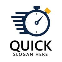Quick Stopwatch Logo with Speed Lines for Fast Service Branding vector