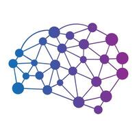 Abstract Neural Network Brain Icon AI Technology and Deep Learning Concept Design vector