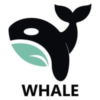 Modern Minimalist Whale Logo Design Template Simple Ocean Animal Emblem for Branding and Nature Concepts vector
