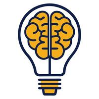 Brain Lightbulb Icon Creative Intelligence, Innovation, and Smart Thinking Symbol vector