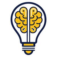 Creative Brain Light Bulb Icon Innovation, Intelligence, and Idea Concept Design vector