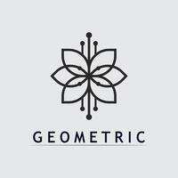 Geometric logo stock icon illustration and Geometric Flower of Life Logo Design vector