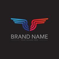 Minimalist Wing Symbol in Format with Black Backdrop vector