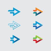 Minimalist Arrow set Logo design in Flat Style vector