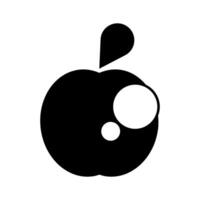 abstract magnifying apple monochrome design vector