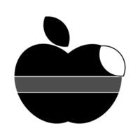 abstract apple leaves monochrome design vector