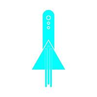 triangular flying rocket design vector