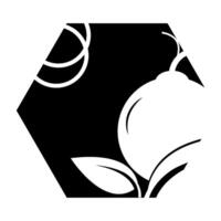 ringed guava shadow black background illustration vector
