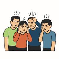 Concepts of depressive and emotionally depressed people states vector