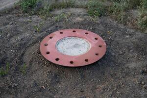 Foundation of lighting pole. High quality photo