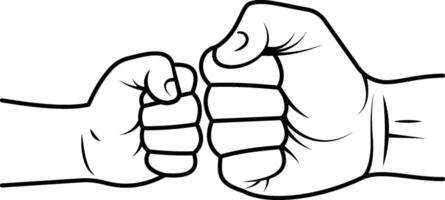 Fist Bump A Symbol of Connection and Support, father and son hand, father day symbol. vector