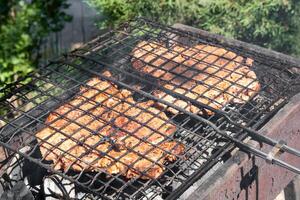 grilled meat steak close up photo