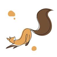 Squirrel design after jumping form a tree, cute Squirrel wall decoration vector