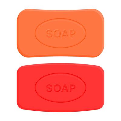 Bar Soap Hygiene Item. Soap Bar Body Care on White Background.