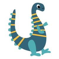 Cute Cartoon Dinosaur Illustration. White background, isolate vector