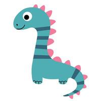 Cartoon Dinosaur Character Illustration. White background, isolate vector