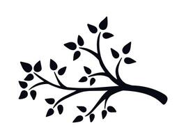 Simple hand drawn tree branch with leaves vector