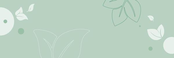 Horizontal banner with nature motifs vector