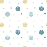 seamless minimal smile line art repeat pattern in white background vector