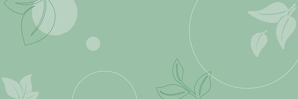 Green template with botanical elements for leaflet, banner, flyer and other design vector