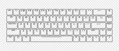 Keyboard button layout template with letters for graphic use. Modern computer keyboard. illustration vector