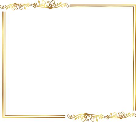 Golden Rectangle Frame with Ornate Floral Decoration