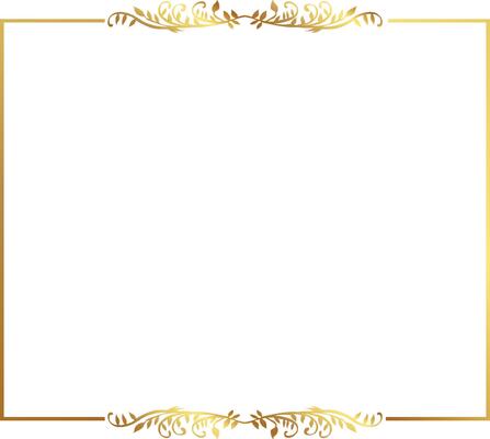 Golden Rectangle Frame with Ornate Floral