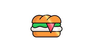 Sandwich icon animated. animated icon related to food. suitable for user interface, provide visual feedback and more. alpha channel, transparent background video