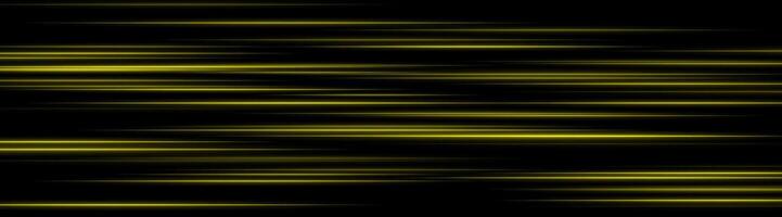 Abstract yellow lines on black background vector