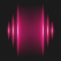 A pink light wave sound effect on a black background vector