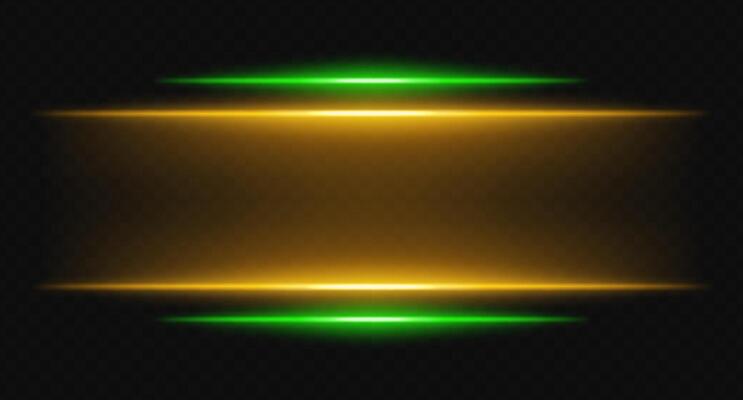 A glowing green and gold light on a black background