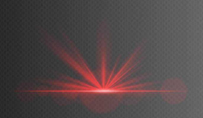 Red light beam on a black background