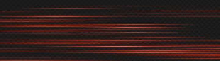Abstract red light lines on black background vector