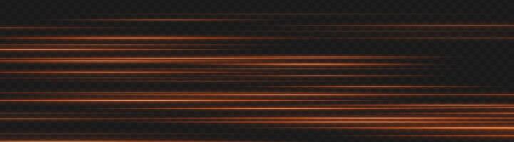 Abstract orange light lines on black background vector