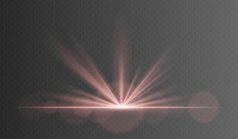 A glowing light with a bright spot on a black background vector