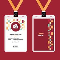 ID Card Design with Geometric Rectangle Tape on Abstract Composition vector