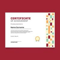 Certificate Template Design with Geometric Rectangle Tape on Abstract Composition vector