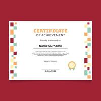 Certificate Template Design with Geometric Rectangle Tape on Abstract Composition Border vector