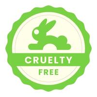 Green version of cruelty free symbol rabbit. Concept of labels and products. vector