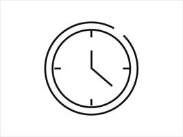 Wall Clock Icon. linear style Simple round button. vector