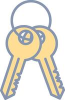 Keychain with two keys icon flat vector