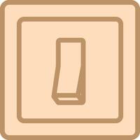 Light switch in beige with outlined vector