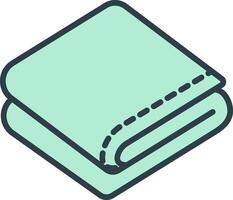 Folded towel icon flat for hygiene apps vector